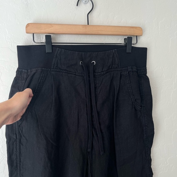 Athleta wide leg linen pants black 6 - Picture 5 of 9